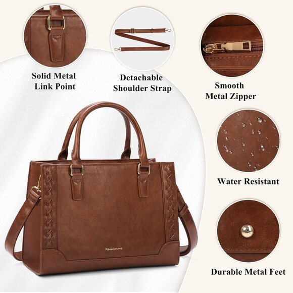 ⚡Women’s PU Leather Handbag Waterproof Tote Crossbody & Top Handle Bag - Picture 3 of 6